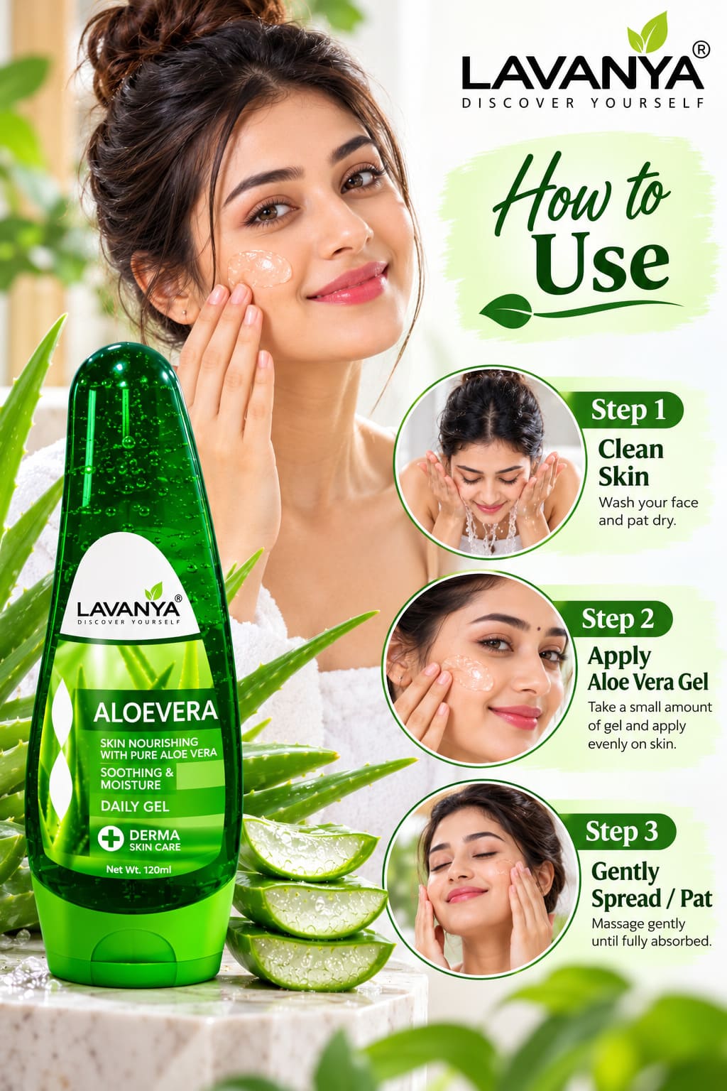 lavanya alovera gel process for use