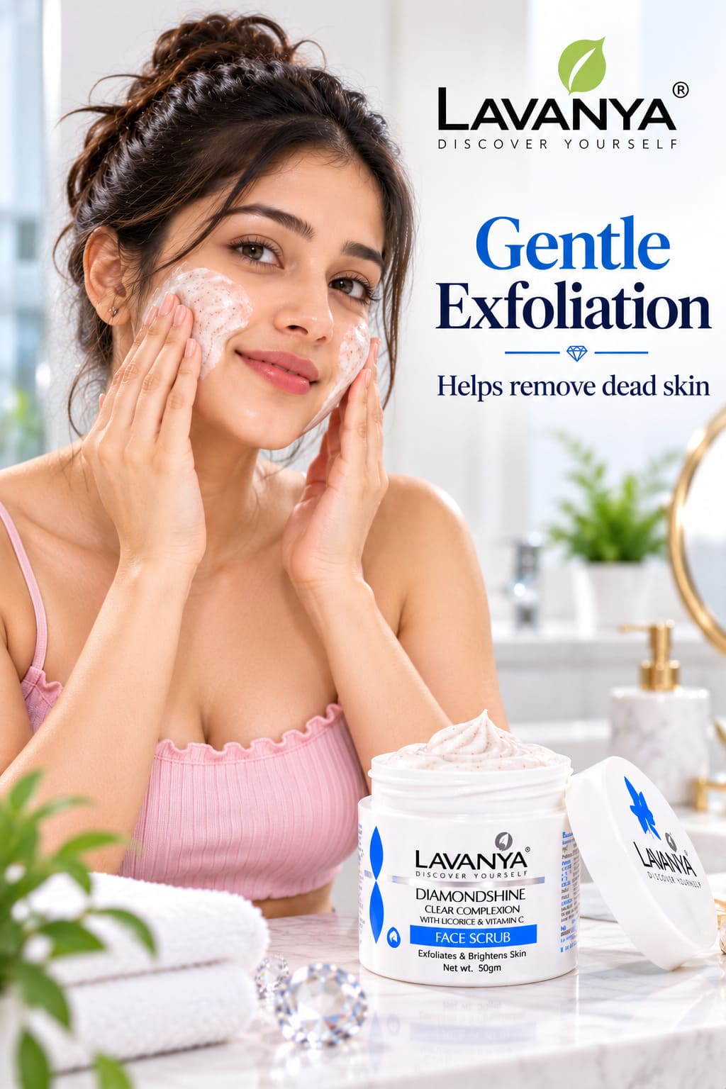 lavanya diamondshine facial kit gentle exfoloation