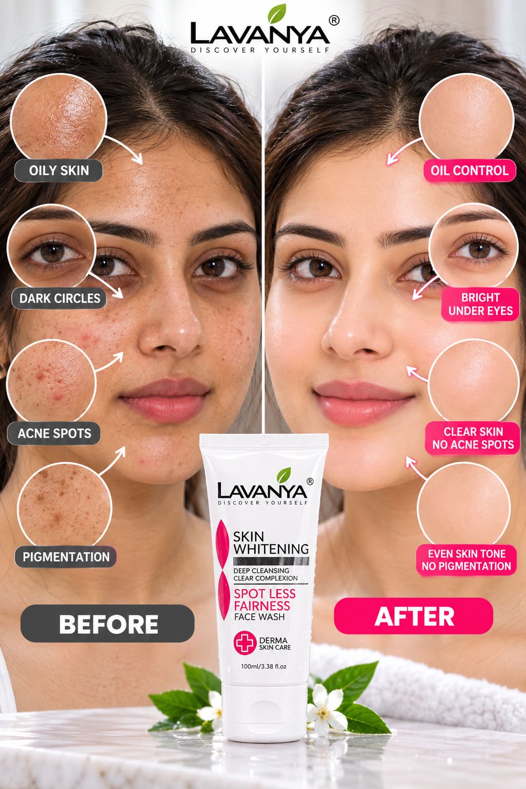 lavanya kin whitening face wash comparing and focusing skin problem