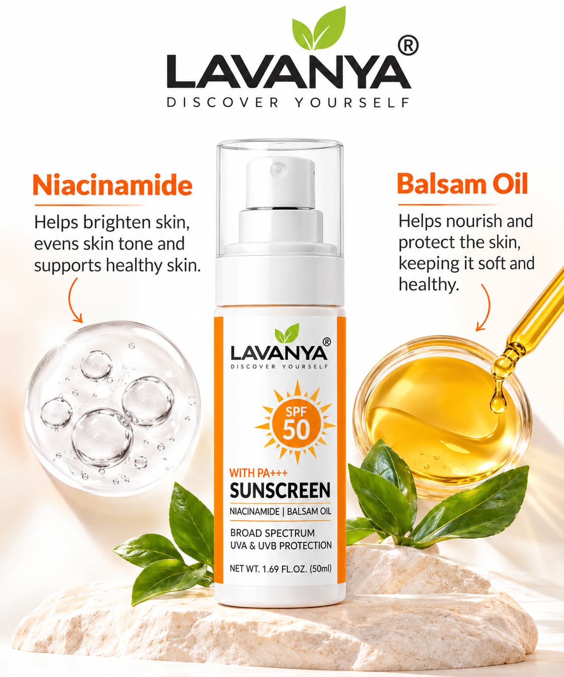 lavanya sunscreen spf 50 ingridient with oil
