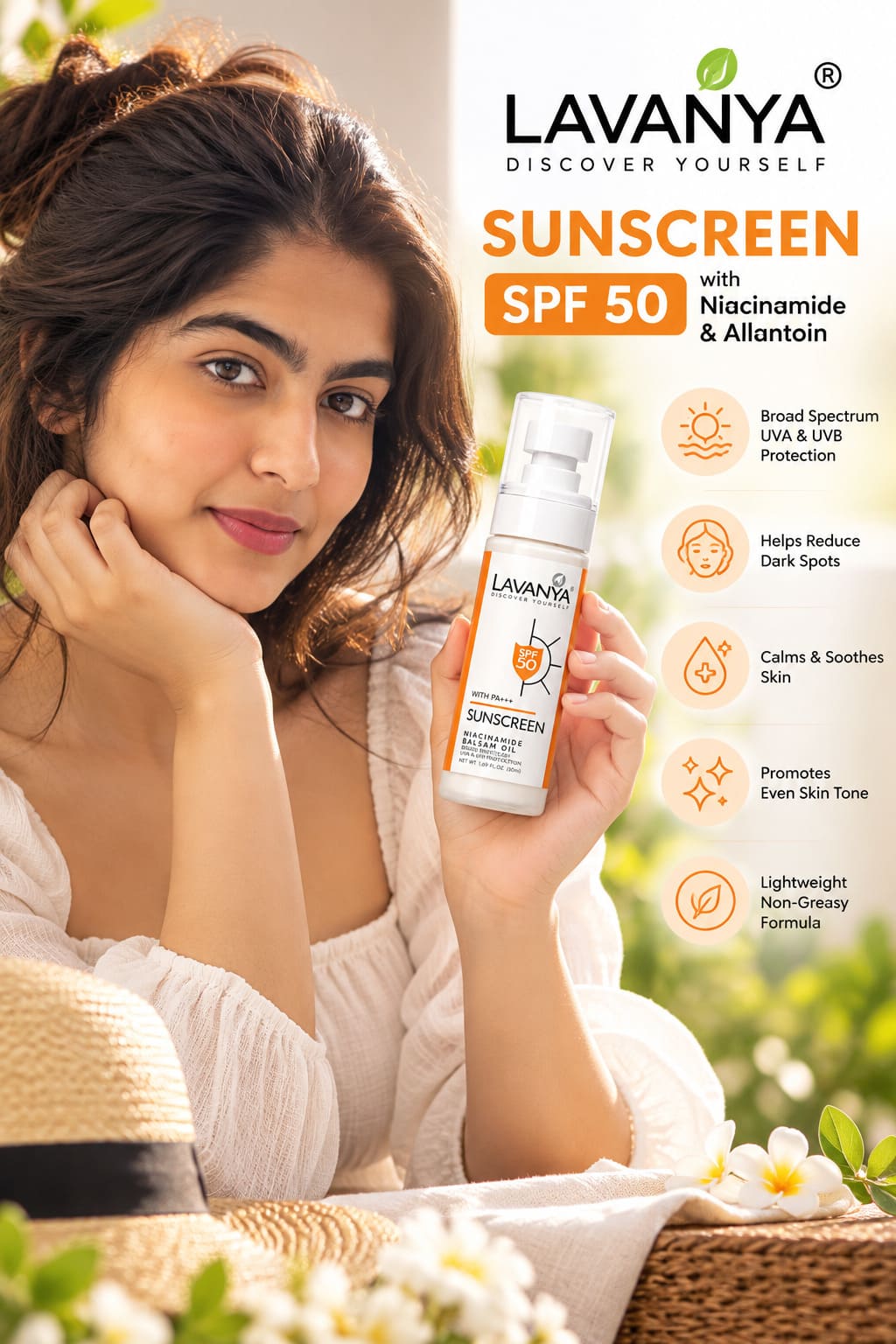 lavanya sunscreen spf 50 showing the benifits