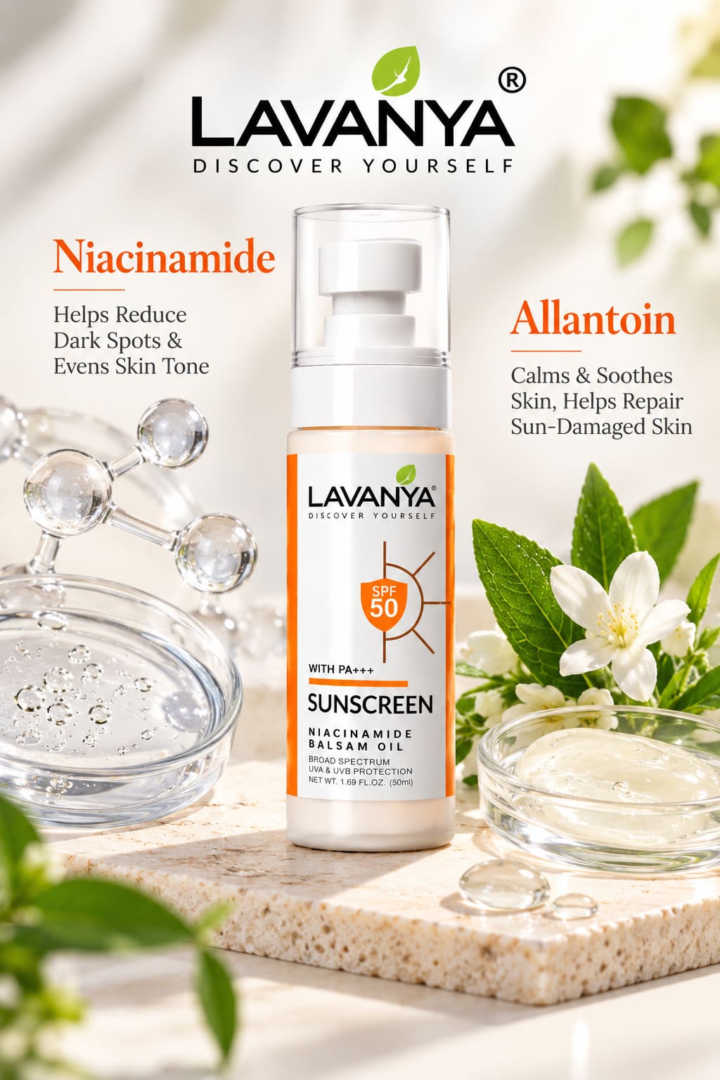 lavanya sunscreen spf 50 ingridient wirh allantoin