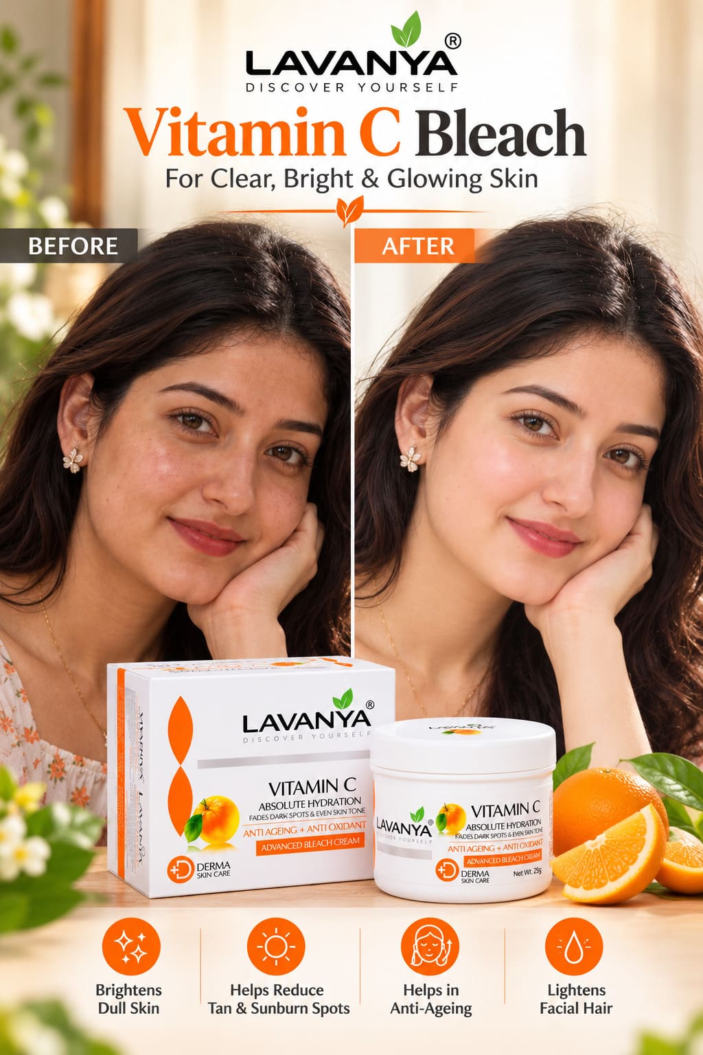 lavanya vitamin c bleach before after images