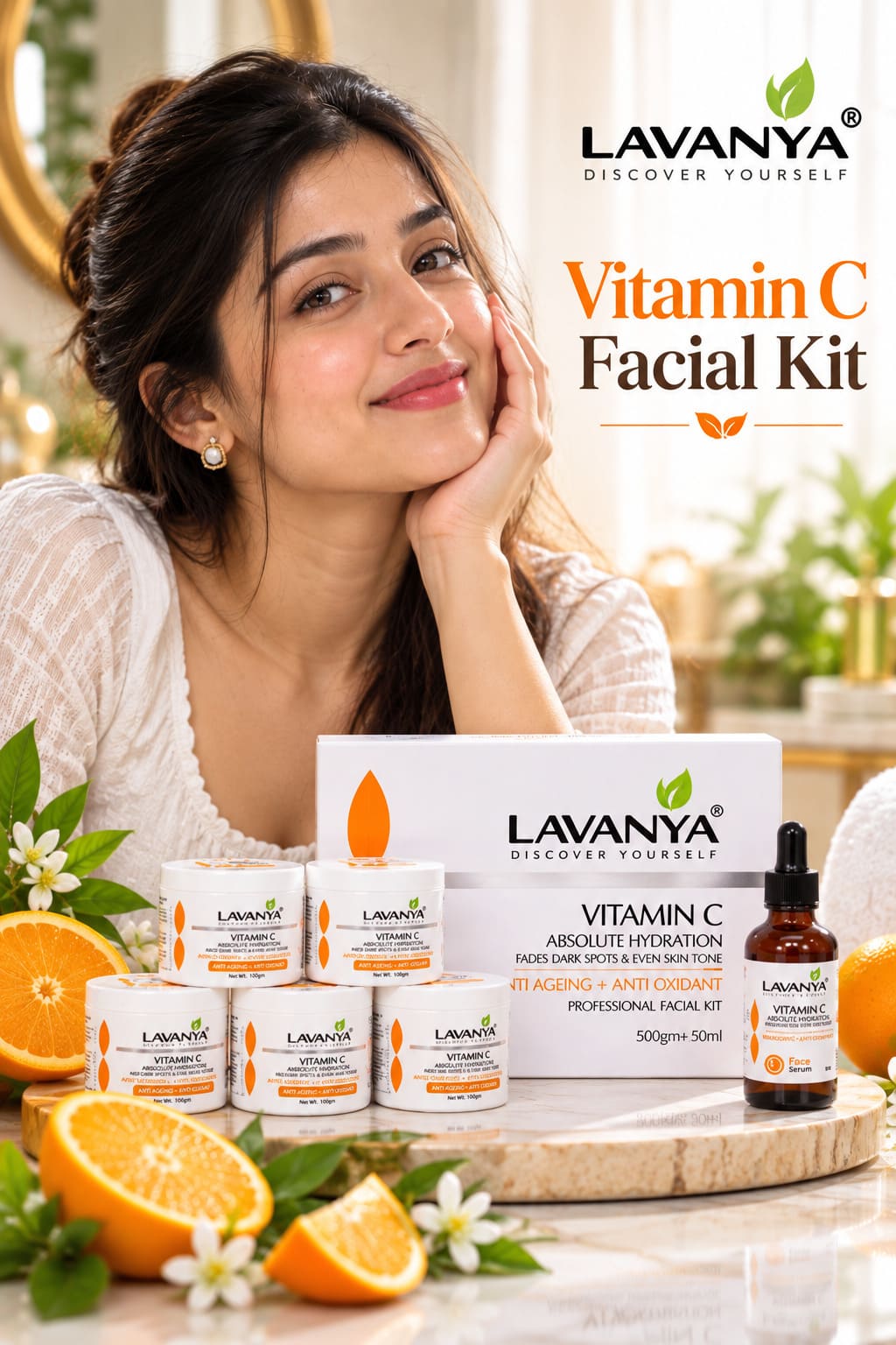 lavanya vitamin c face kit for brighten and tighten skin
