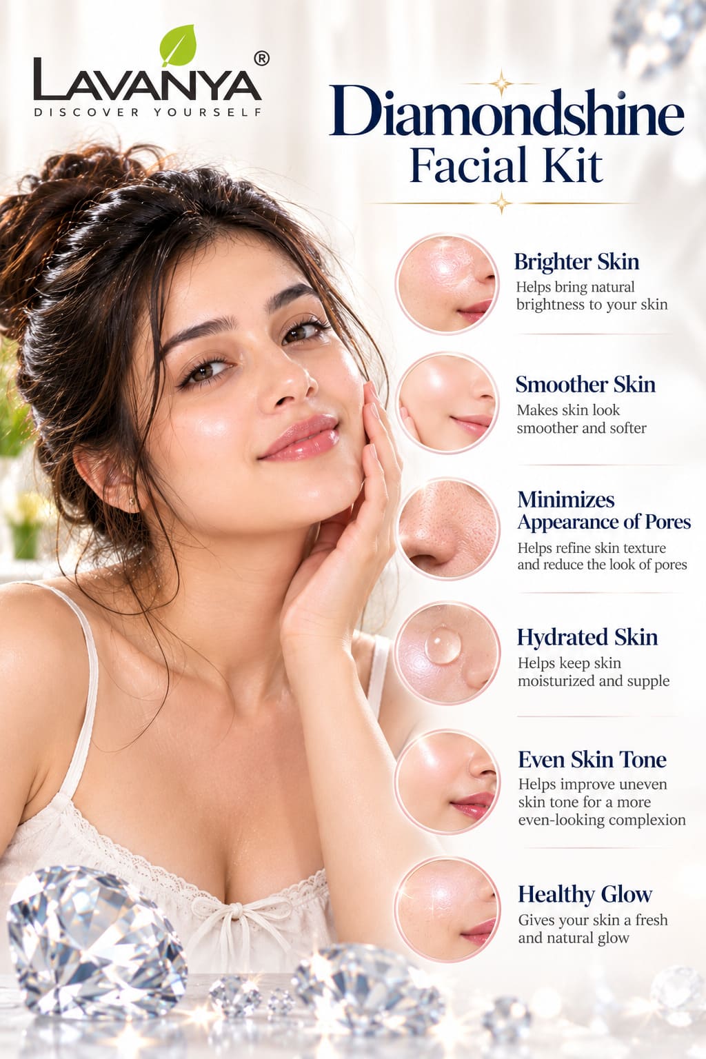lavanya diamondshine facial kit showing skin improvements