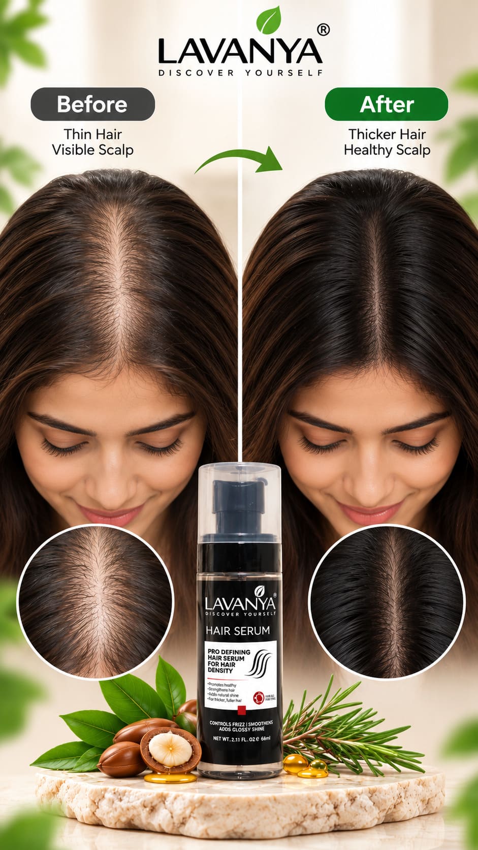 lavanya hair serum before after result