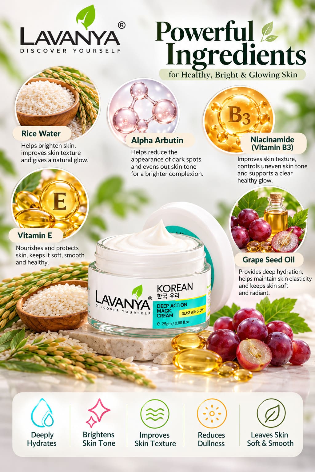 lavanya korean deep action magic cream ingridient